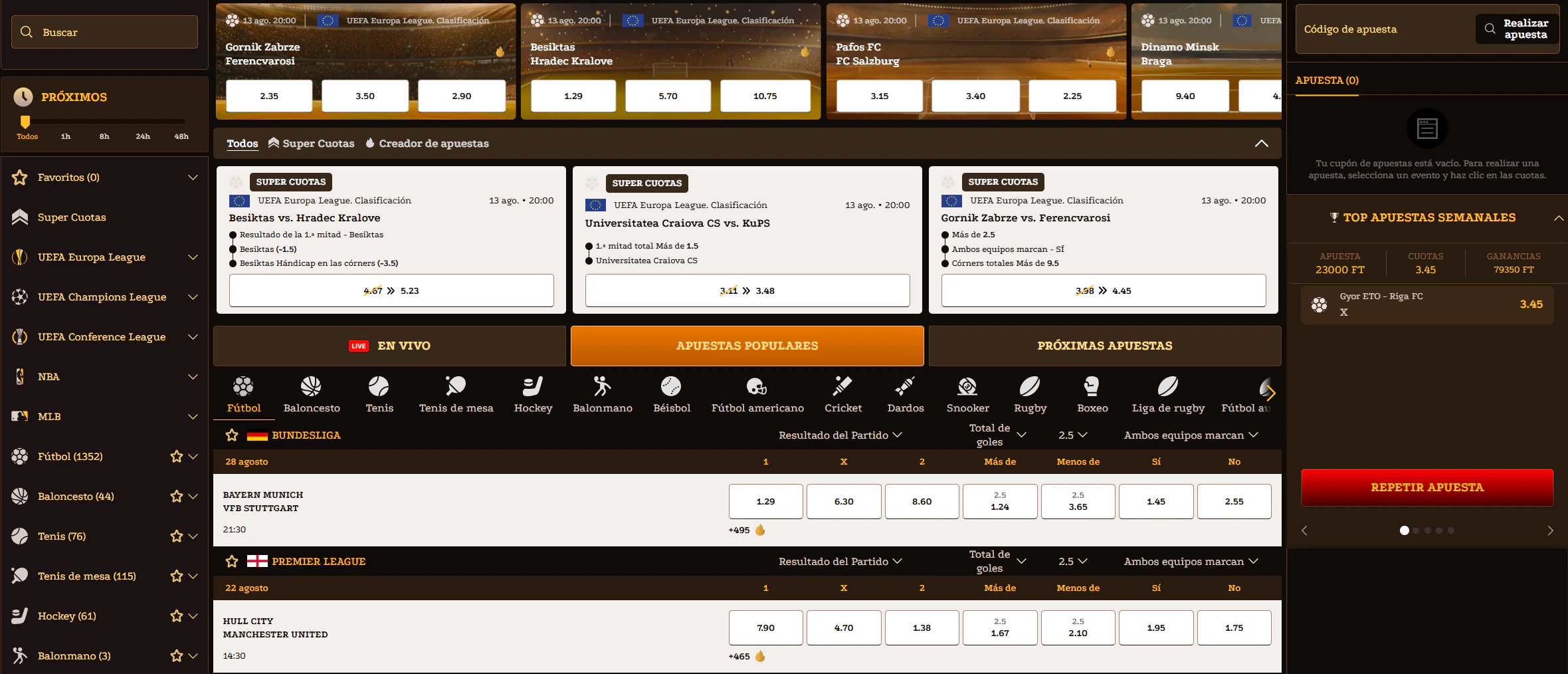 Apuestas deportivas y eSports en lizaro